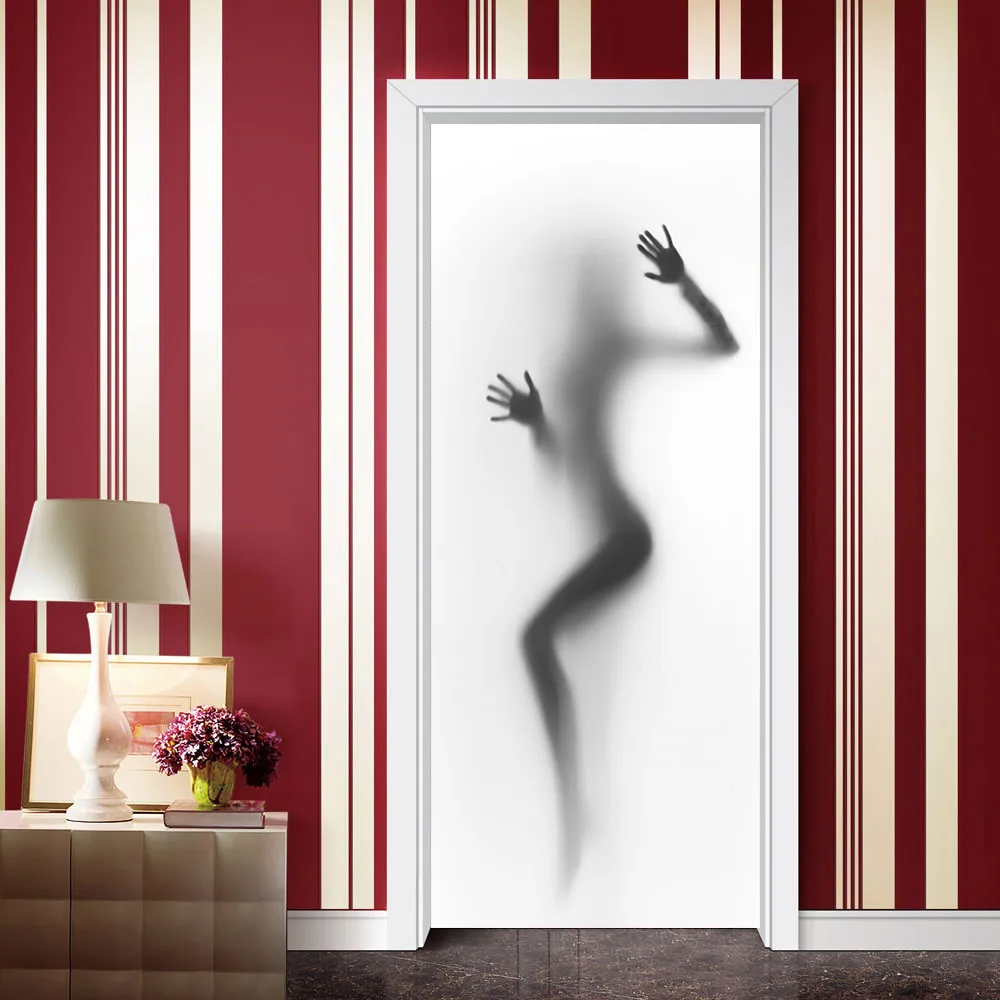 Силуэт сексуальная девушка Ванная Дверь наклейка s DIY Съемный 3D дверь Настенная Наклейка Водонепроницаемый для стены комнаты домашний декор украшения - Цвет: MT-040