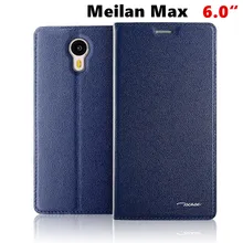 Tscase Business Genuine Leather Flip Cover For Meizu M3 Max Meilan Max 6.0″ Mobile phone cases smart Cover Business Men +Gift