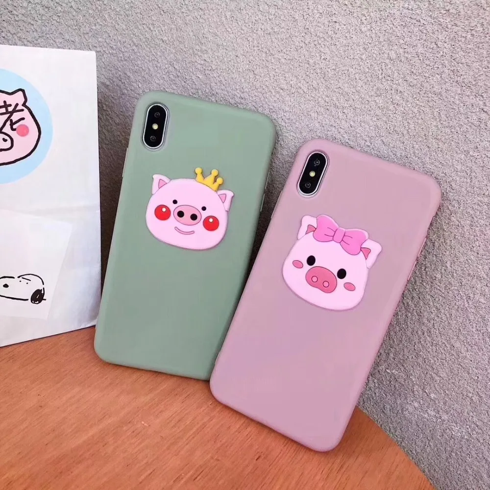 Zxtrby милый мультфильм розовый чехол для телефона iPhone 8 7 Plus 6 6s X 10 XR XS Max мягкий