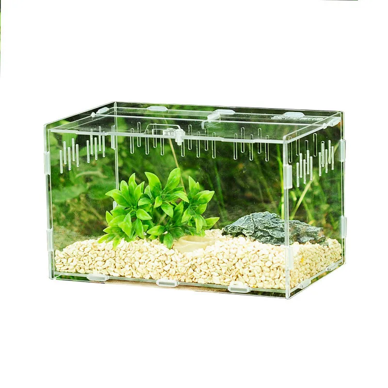 

30*20*15cm Reptile Box Assembled Reptile Terrarium Durable Transparent Acrylic Cold Blooded Animals Box Pets Insect Supplies C22