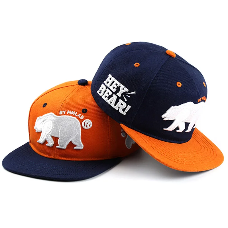 ベアプリントの野球帽高品質カジュアルゲイヒップホップファッション周囲-57-62-cm