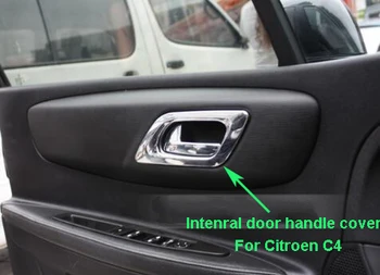 

Higher star ABS chrome 4pcs internal door handle cover,door handle decoration trim,decoration frame for Citroen C4 2007-2011