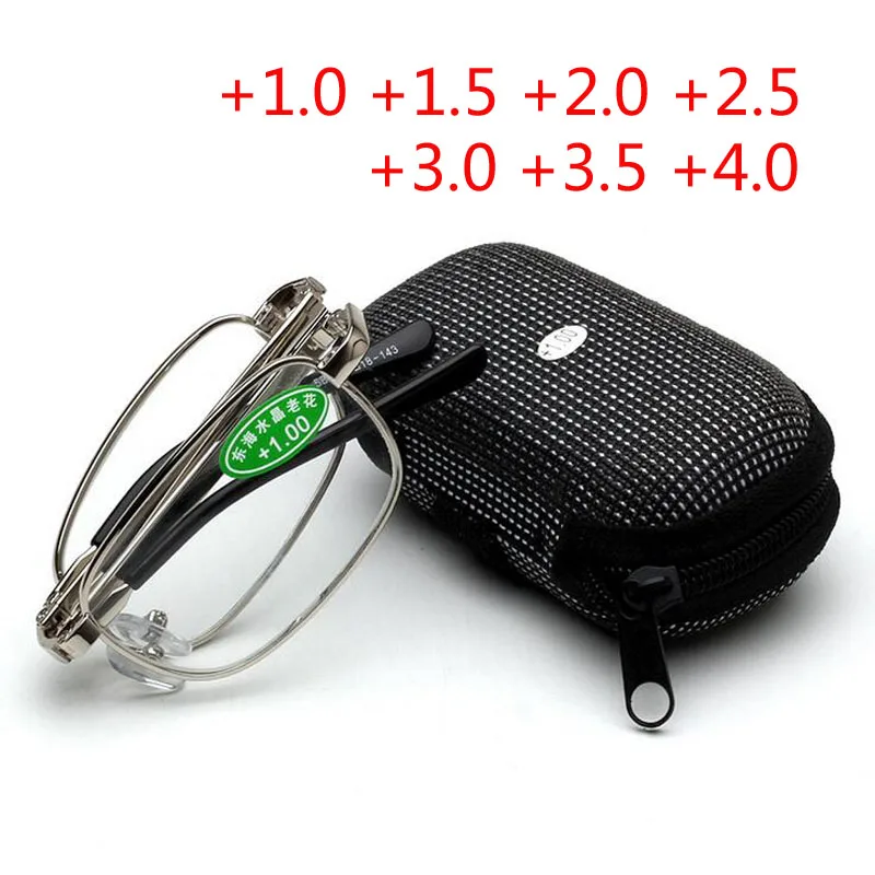 

Reading Glasses Elderly Eyewear High-grade Folding Metal Frame Optical Glasses Degree +1.0 +1.5 +2.0 +2.5 +3.0 +3.5 +4.0