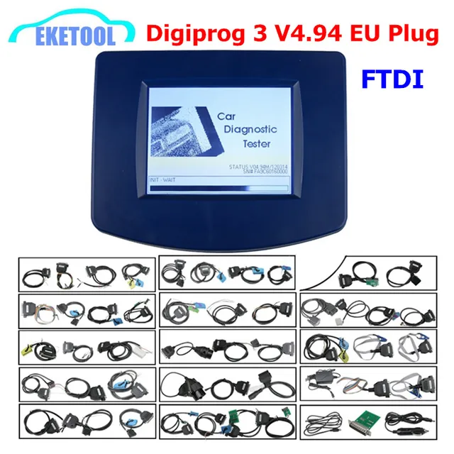 $US $68.00  Volle Chip FTDI Neueste Digiprog 3 V4.94 Programmierer 2018 Multi-Sprache Entfernungsmesser-korrekt