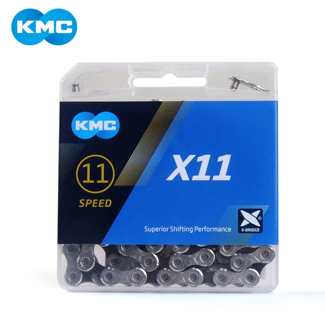 KMC X11 велосипедная цепь 118л 11 цепь для скоростного велосипеда с оригинальной коробкой и волшебной кнопкой для горных/велосипедных частей - Цвет: X11 SILVER BLACK