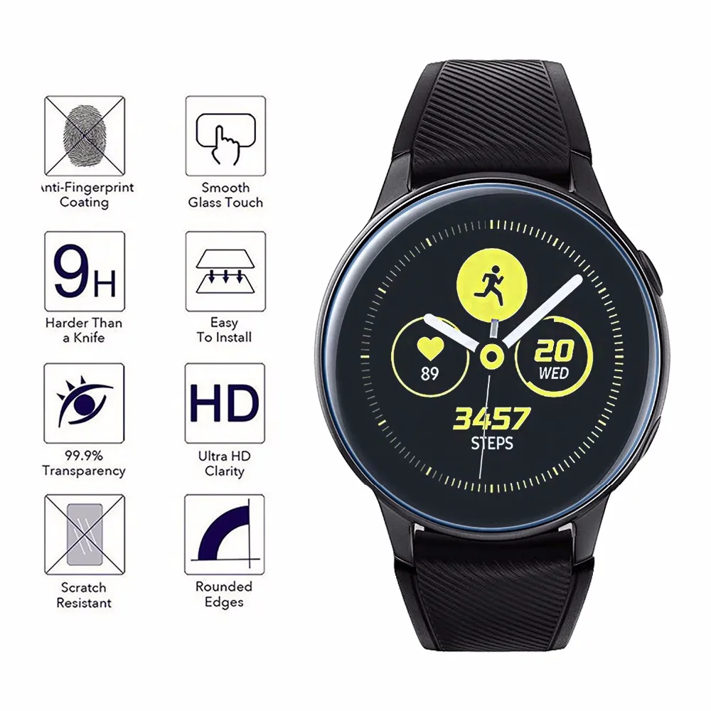 Закаленное стекло IWONOW твердостью 9H для Samsung Galaxy Watch Active 40 мм (SM R500) защита экрана