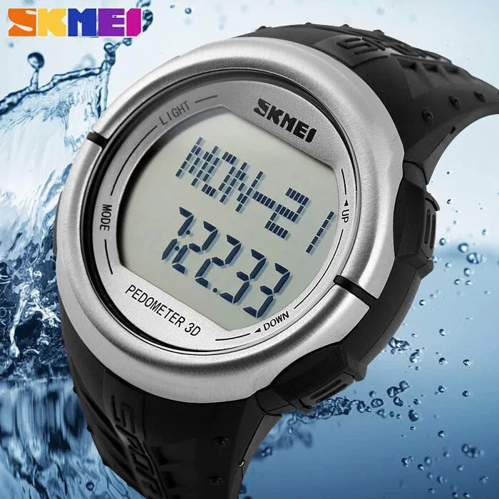 digital watch and pedometer