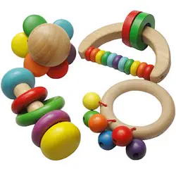 Кэндис Го! Новое поступление Детские деревянные игрушки Радуга геометрические фигуры погремушки на ручку сочетание колокол подарок на