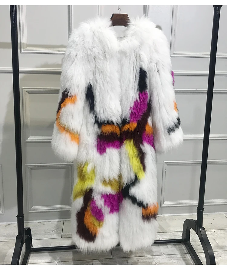gennuine real knitted fox fur coat with hoody  (13)