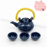 Odoria 1:12 миниатюрный Вишневый чайник черный чайник с крышкой посуда для кукол кухонные принадлежности