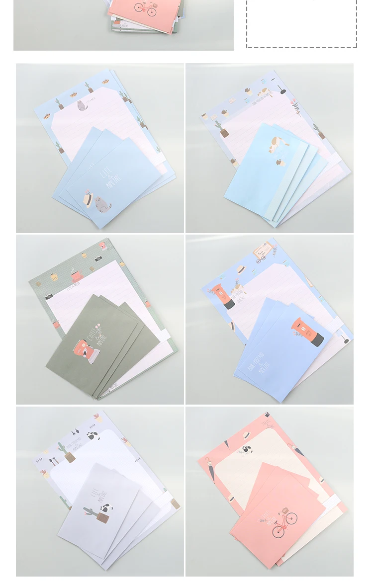 Креативные романтические бумажные конверты с цветами, костюмы, милые бумажные конверты с буквами, конверты 6 шт. и 3 шт. конверты одного комплекта