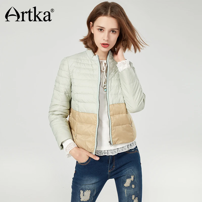 

ARTKA Puffer Jacket Women Quilted Coat Winter 90% Duck Down Parka Female Ultra Light Jacket Coat 2018 Women Raincoat D910051D