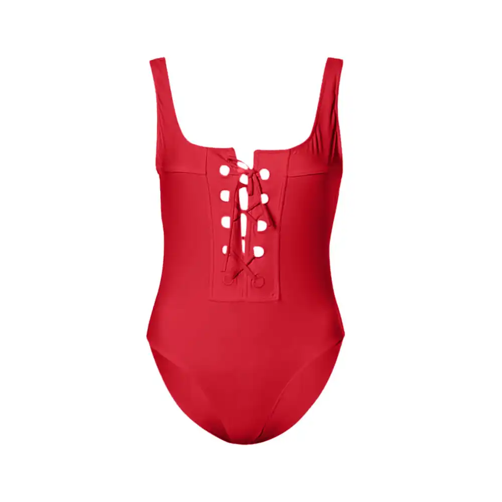 red costume swimming