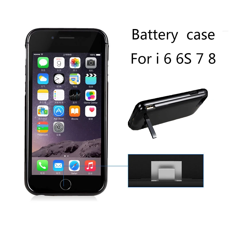 

Double use time! Power Bank Pack For ip 6 6S 7 8 Portable External Backup Wireless Charger Battery Case / for 4.7inch 5800mAh