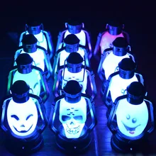 

Battery Powered LED Candle Lamp Simulation Color Flame Flashing Smile Ghost Shape Bar Haunted House Holiday Party Decoration