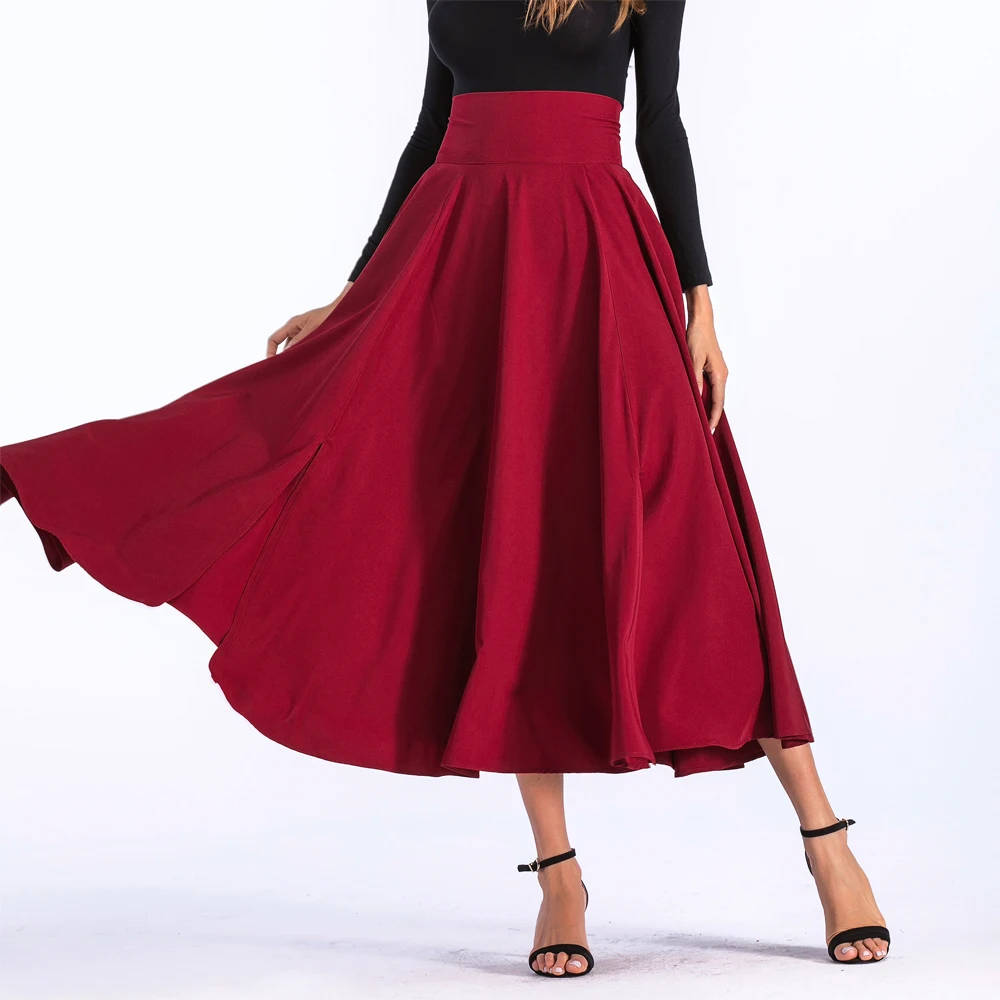 Buy Womens fashion casual elegant swing skirts wide