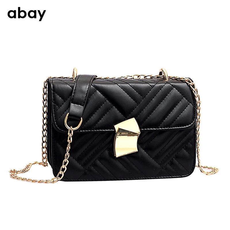 

2019 Spring New Fashion Women Shoulder Bag Chain Strap Flap Designer Handbags Clutch Bag Ladies Messenger Bags With Metal Buckle