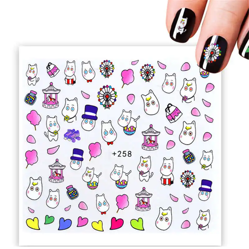 

Japanese Moomin Valley Design Cartoon Water Stickers Nails Wraps Sliders For Nails Set Water Decals Nail Art Manicure Decoracion