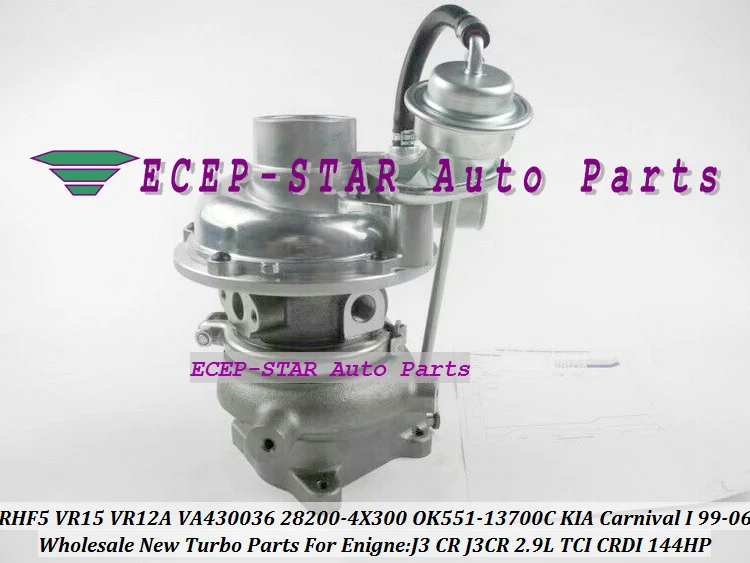 RHF5 VR15 VR12A VA430036 28200-4X300 OK551-13700C Turbo Turbocharger For KIA Carnival I 1999-06 J3 CR J3CR 2.9L TCI CRDI 144HP (3)