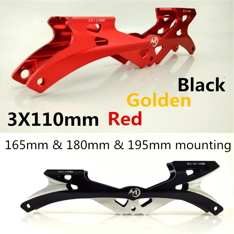 Guia para Corrida de Velocidade Rockered Inline Velocidade Patins Quadro 3x110mm Vermelho Dourado Preto Banana Patinação Base Flexível 110mm Roda