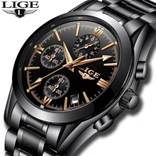 LIGE Watch Men Sport Quartz Fashion Leather Clock Mens Watches Top Brand Luxury Waterproof Business Watch Man Relogio Masculino