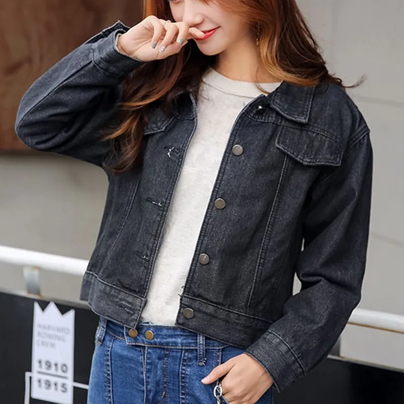 Женские джинсы EXOTAO облегающие с длинным рукавом и принтом|denim jacket women|jeans coatjacket women