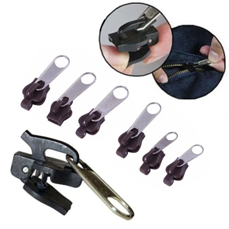 

6 PCS/Bag Universal Instant Fix Zipper Repair Kit Replacement Zip Slider Teeth Rescue New Design Zippers For Sewing Clothes