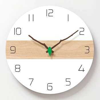 

Acrylic Wall Clock Art Silent Wood Printing Wall Clock Living Room Clocks Modern Minimalist Nordic Fashion Restaurant Decor