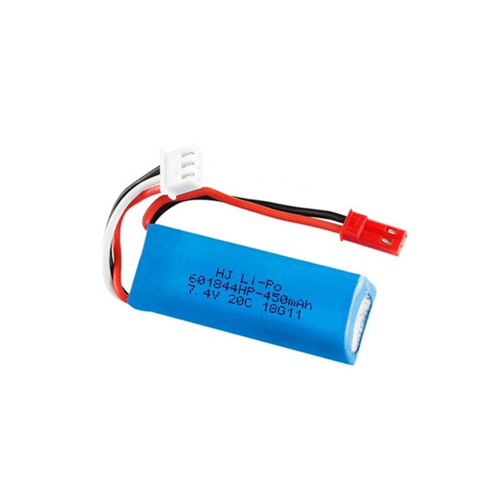 7.4V 450mAh 20C Lipo Battery for WLtoys K969 K979 K989 K999 P929 P939 RC Car Parts 2s 7.4v Battery 2pcs/lots - Цвет: 1pcs