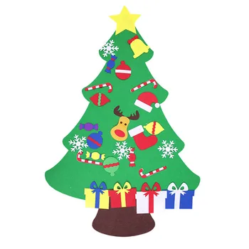

1Set DIY Felt Christmas Tree Door Wall Sticker Fr New Year Xmas Festival Holiday