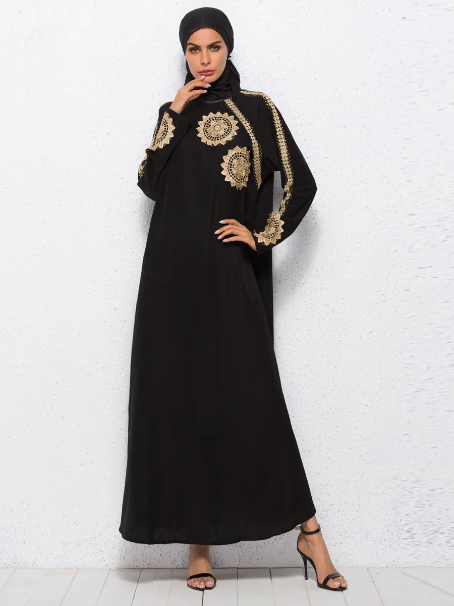 Maxi Dresses for Women Timoon Lady Muslim Dubai Kaftan Robes Abaya Casual Dress Long Gown Moroccan Embroidery Dress 