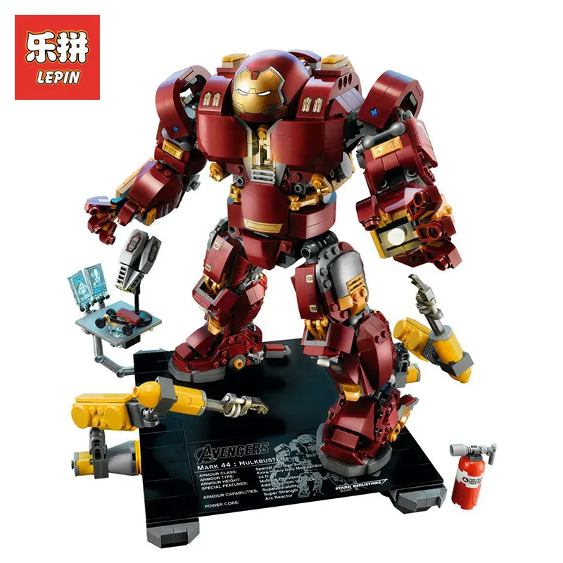 

LEPIN 1527Pcs 07101 GenuiCompatible with LegoINGlys 76105 Iron Man Anti Hulk Mech Builne Super Hero ding Bricks Marvel Avengers