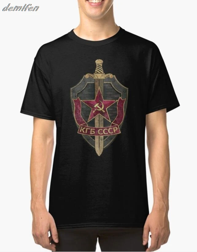 

New CCCP T Shirts Men USSR Soviet Union KGB Vintage Emblem Man T-shirt Short Sleeve Moscow Russia Tees Cotton O-Neck Tops