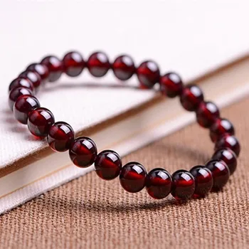 

Natural Wine Red Garnet Bracelet Hand Carved Jewelry Gifts Wholesale