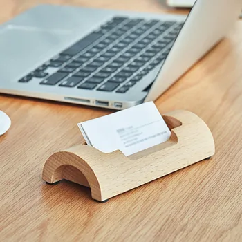 

1 Pcs Wooden Business Card Holder Display Device Card Stand Holder Office Desk Accessories Organizer;1 Pcs Wooden Business Card