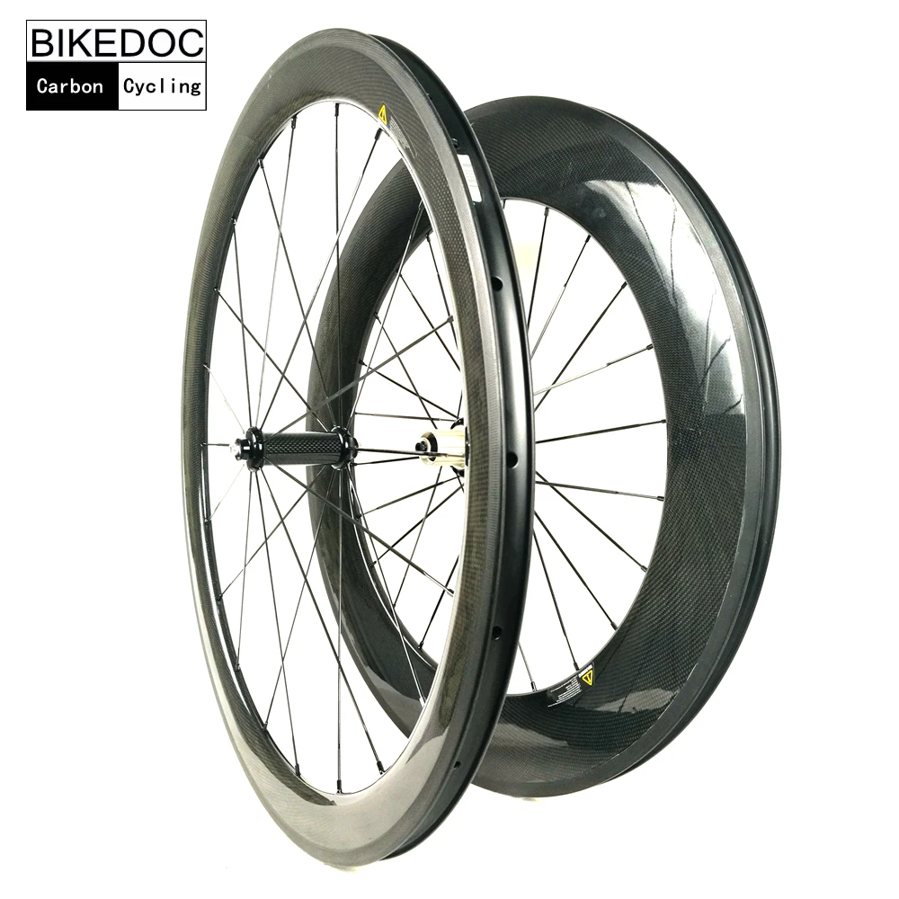 Discount BIKEDOC Bicycle Wheel 700c Road Bike Carbon Wheels With Different Rim Depth Ruedas Carbono Carretera Clincher 5