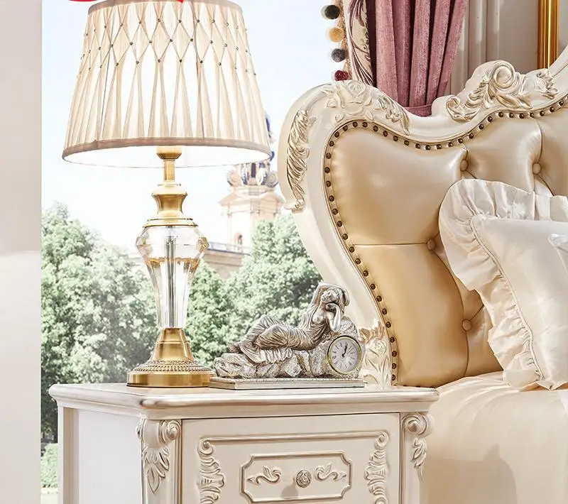 عالية الجودة أنيقة غرفة نوم مجموعات 3 قطعة في 1 مجموعة الأبيض كبيرة سرير خشبي