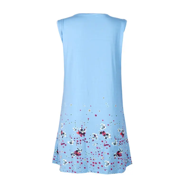 2018 Summer Women'S Casual Beach Dress Printing Floral Female Sexy Sleeveless Shirt Dress Robe Femme Black Plus Size Clothes (28)