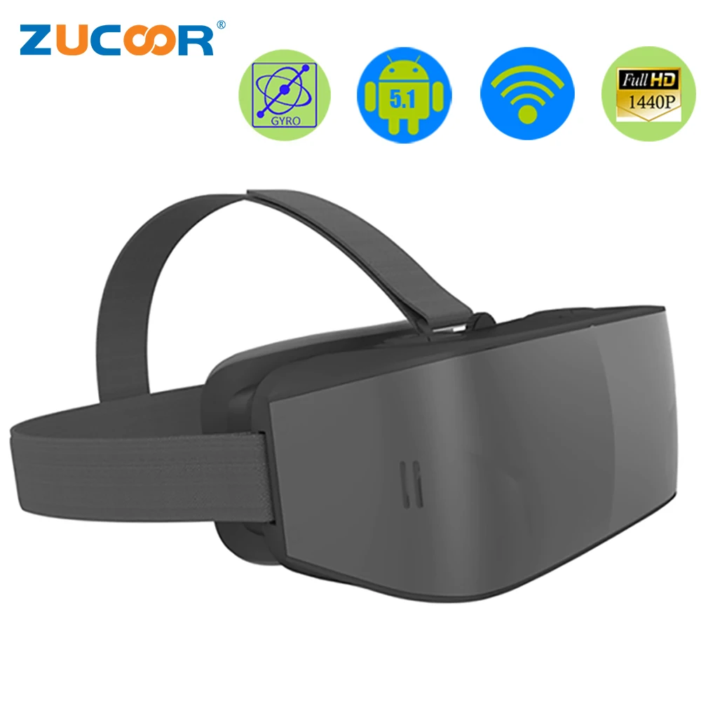 All in one 3D VR Glasses Virtual Reality Google Cardboard Helmet ZV45 Movie Video Box 2560*1440P 2G 16GB 2560*1440 Pixel Android