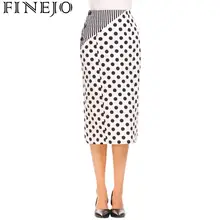 FINEJO Side Casual High Waist Patchwork Prints Women Button Spring Summer Sexy Skirt