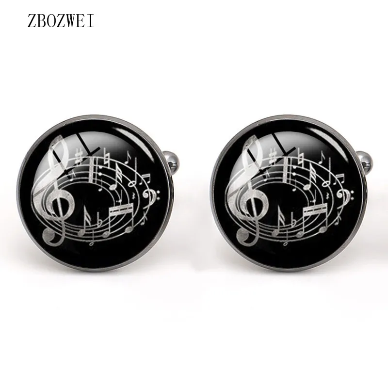 

2018 New Men's and Women's Buttons Music Symbol Cufflinks Collar Button Cuff Necklaces Clothing Accessories