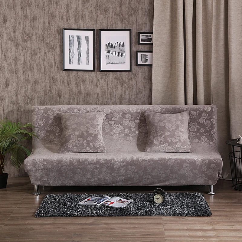 SunnyRain 1 шт толстый бархат тиснение узор эластичный диван-чехол для дивана кровать без Рукавов I форма Чехлы для дивана универсальные - Color: Grey