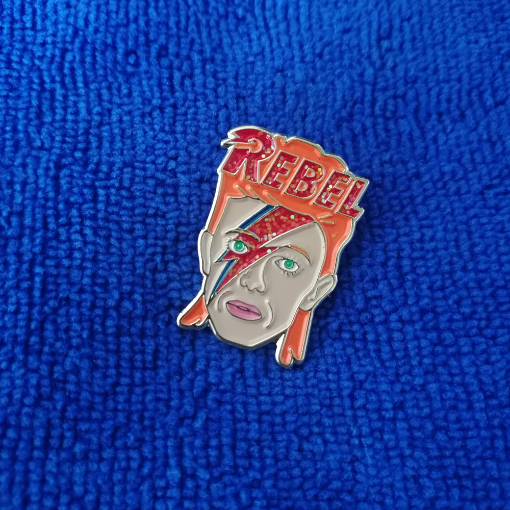 Металлический значок с эмалью David Bowie|metal badge|metal pin badgemetal d |