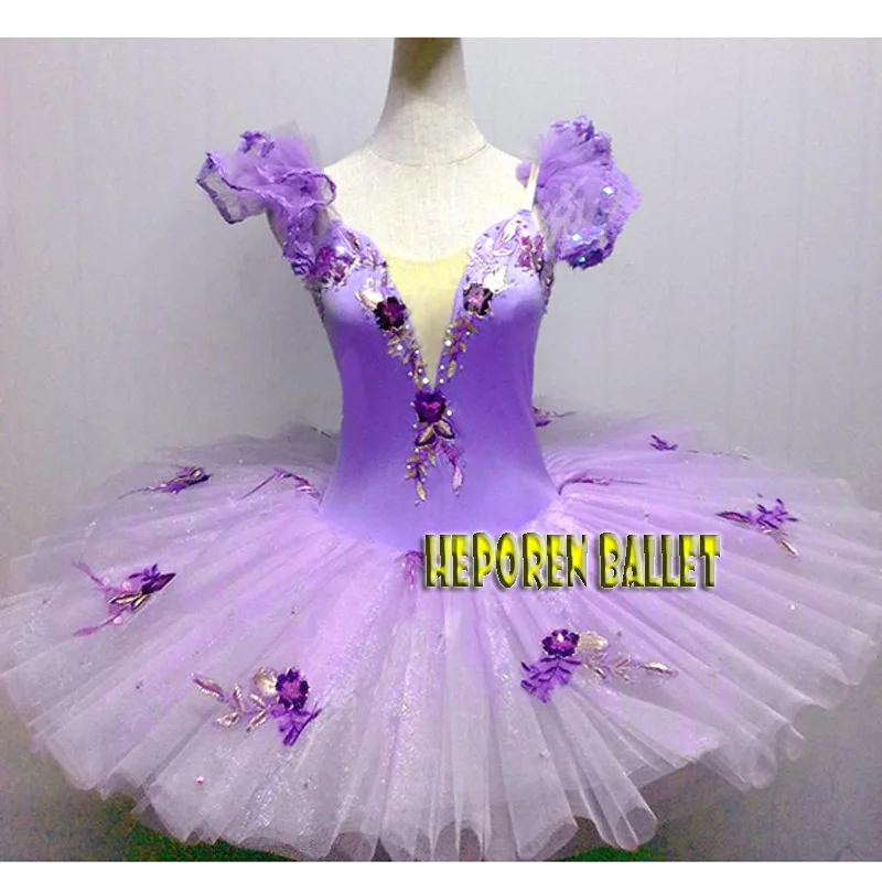 

Customized Lilac Ballet Tutus Purple Ballet Dresses With Wings At The Back,Violet Flower Wing Ballet Costumes For Lilacs Balet