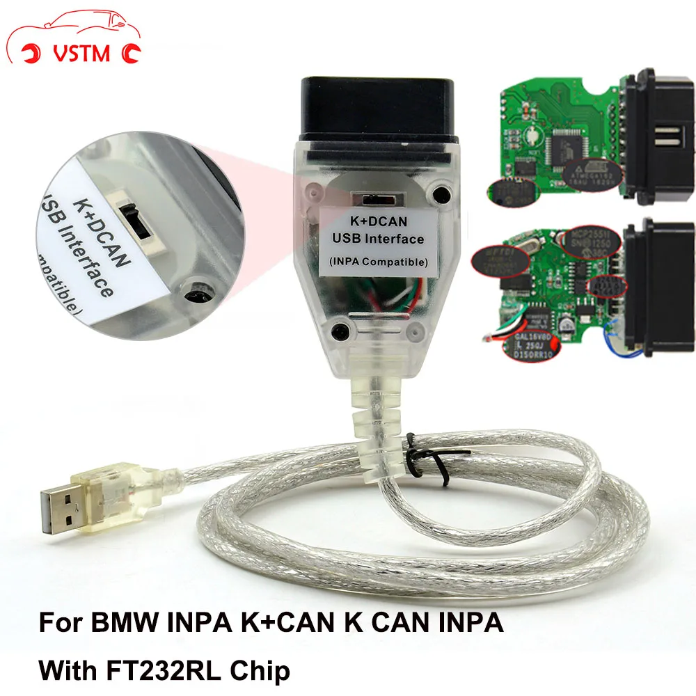 VSTM INPA K+ CAN для BMW с чипом FT232RL и переключателем авто диагностический код сканер Интерфейс для BMW D-CAN/PT-CAN/K-CAN 1998-2008