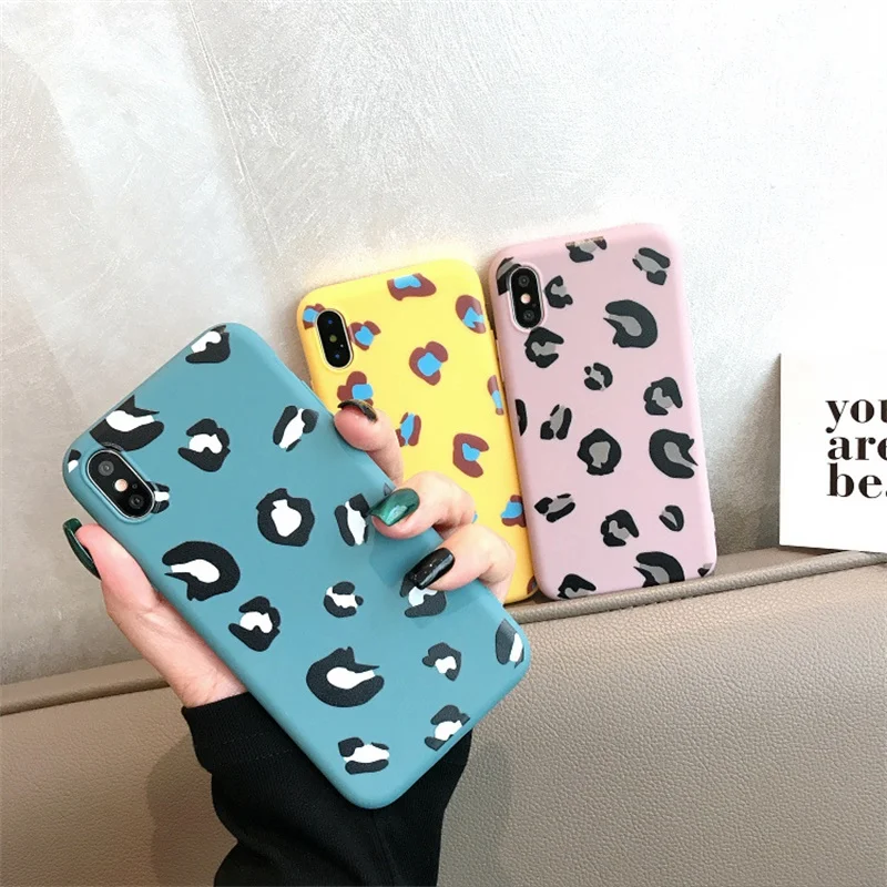 

Hot Sales Leopard Pattern Phone Cases for iPhone X XR XS Max Soft Phone Back Cover For iPhone 6 6s 7 8 Plus With Matte Feel