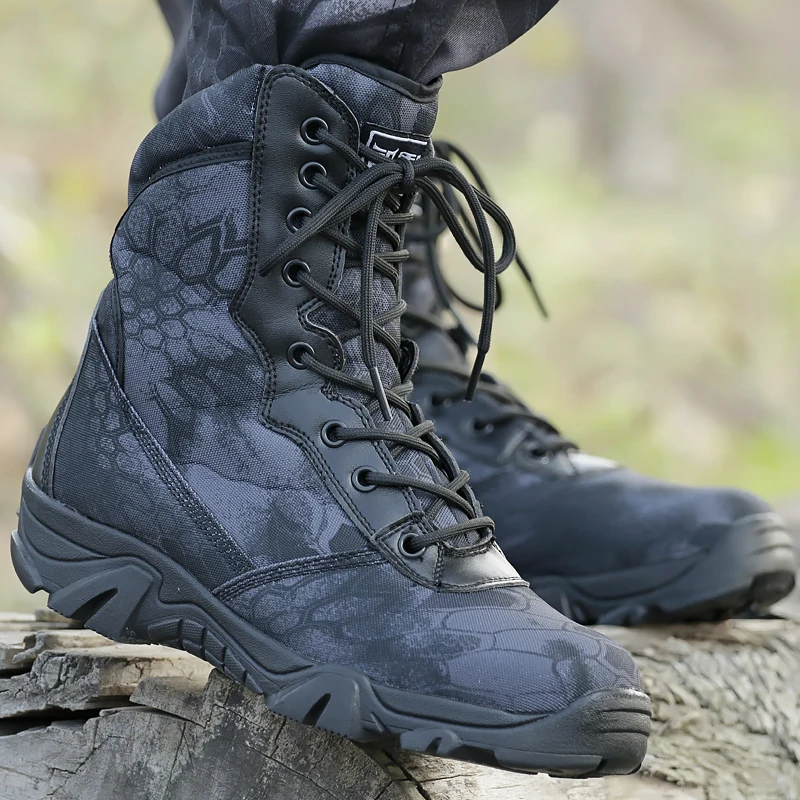 

Military Tactico Boots Men Black Python Combat Shoes Army Hiking Tactical Shoes Outdoor High Quality Climbing CS Boots Men