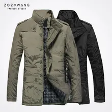 zozowang highquality new winter xl leisuretime medium length cotton padded clothes men stand collar business affairs coat coat 