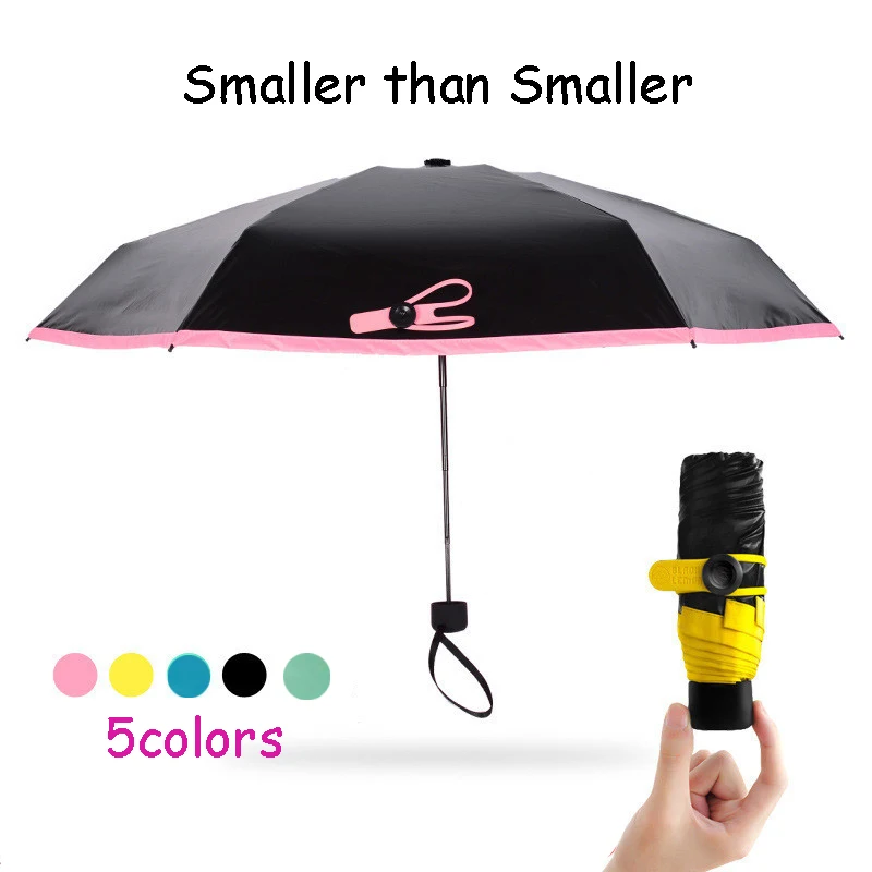 Mini Umbrella Women's Fashion Light Five Folding Compact Umbrella