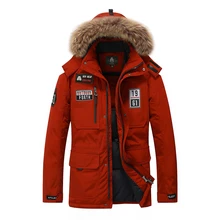 AFS JEEP брендовая мужская куртка на утином пуху с меховым воротником, зимняя куртка для мужчин, Толстая Теплая мужская куртка на белом утином пуху, jaqueta masculina 8820A